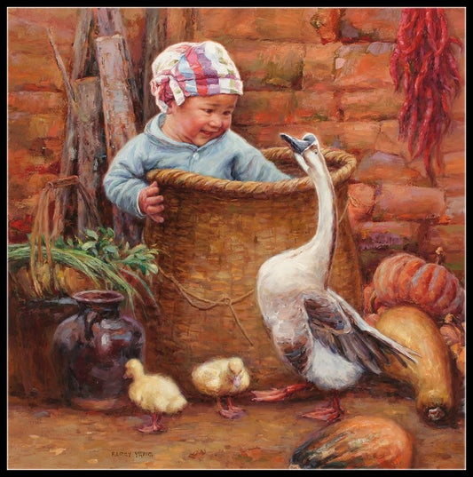 Children's Geese 3 - Counted Cross Stitch Patterns Embroidery Crafts Needlework DIY Chart DMC Color