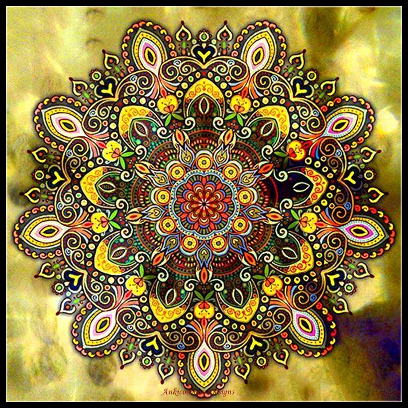 Blooming Mandala 4 - Counted Cross Stitch Patterns Embroidery Crafts Needlework DIY Chart DMC Color