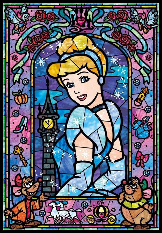 Characters Stained Glass 2-4 - Counted Cross Stitch Patterns Embroidery Crafts Needlework DIY Chart DMC Color