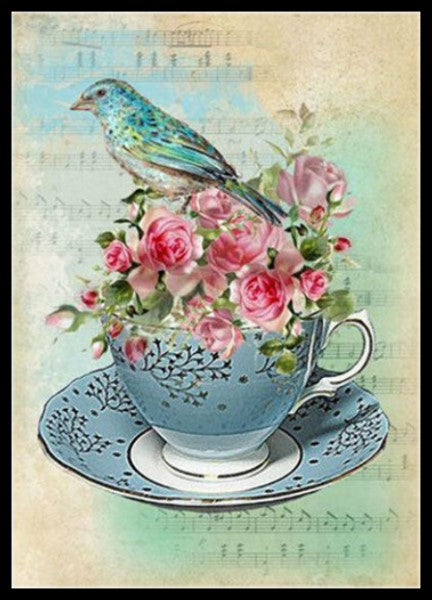 Cup Flower 5 - Counted Cross Stitch Patterns Embroidery Crafts Needlework DIY Chart DMC Color