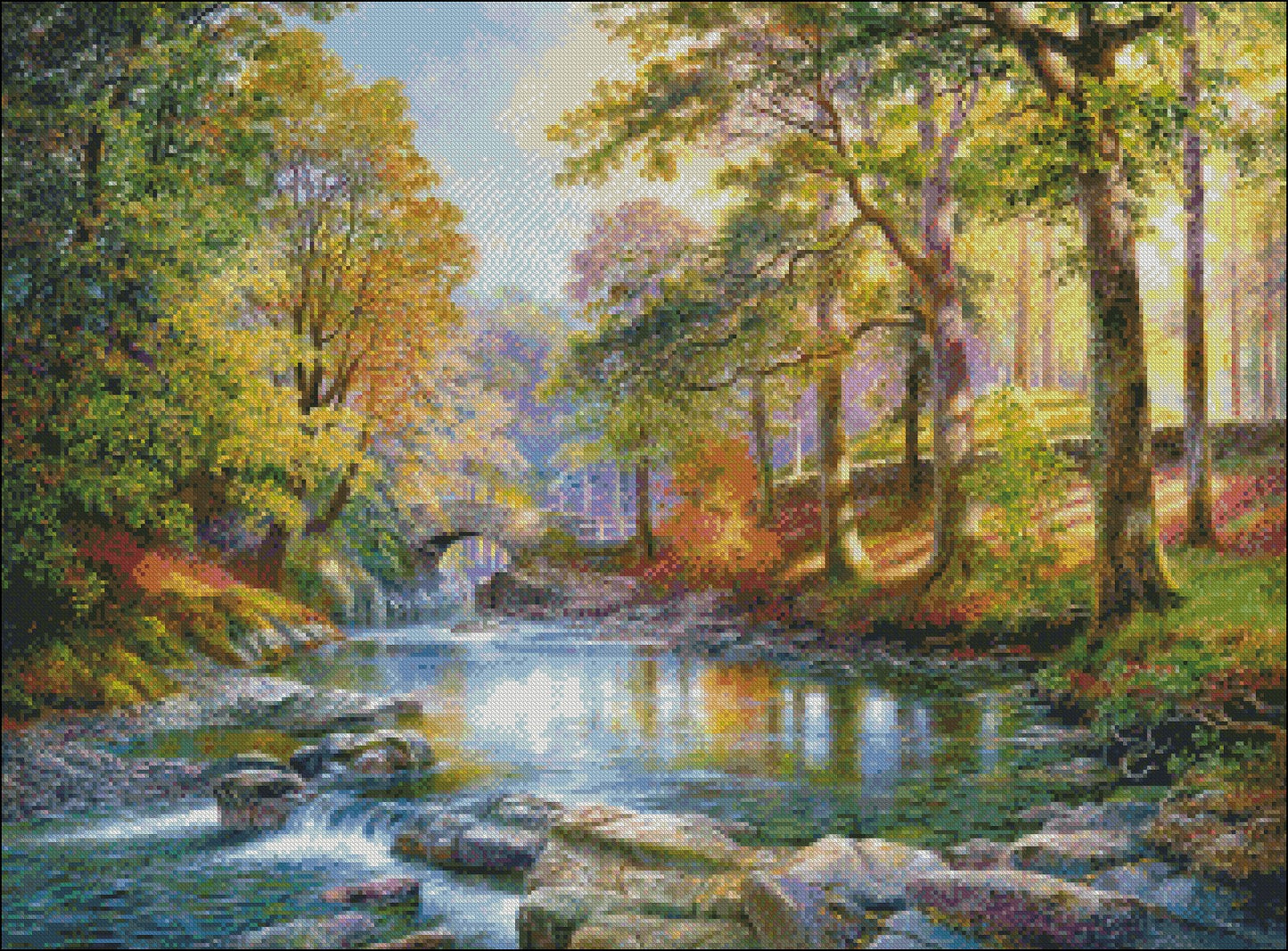 Along the River - Counted Cross Stitch Patterns Embroidery Crafts Needlework DIY Chart DMC Color