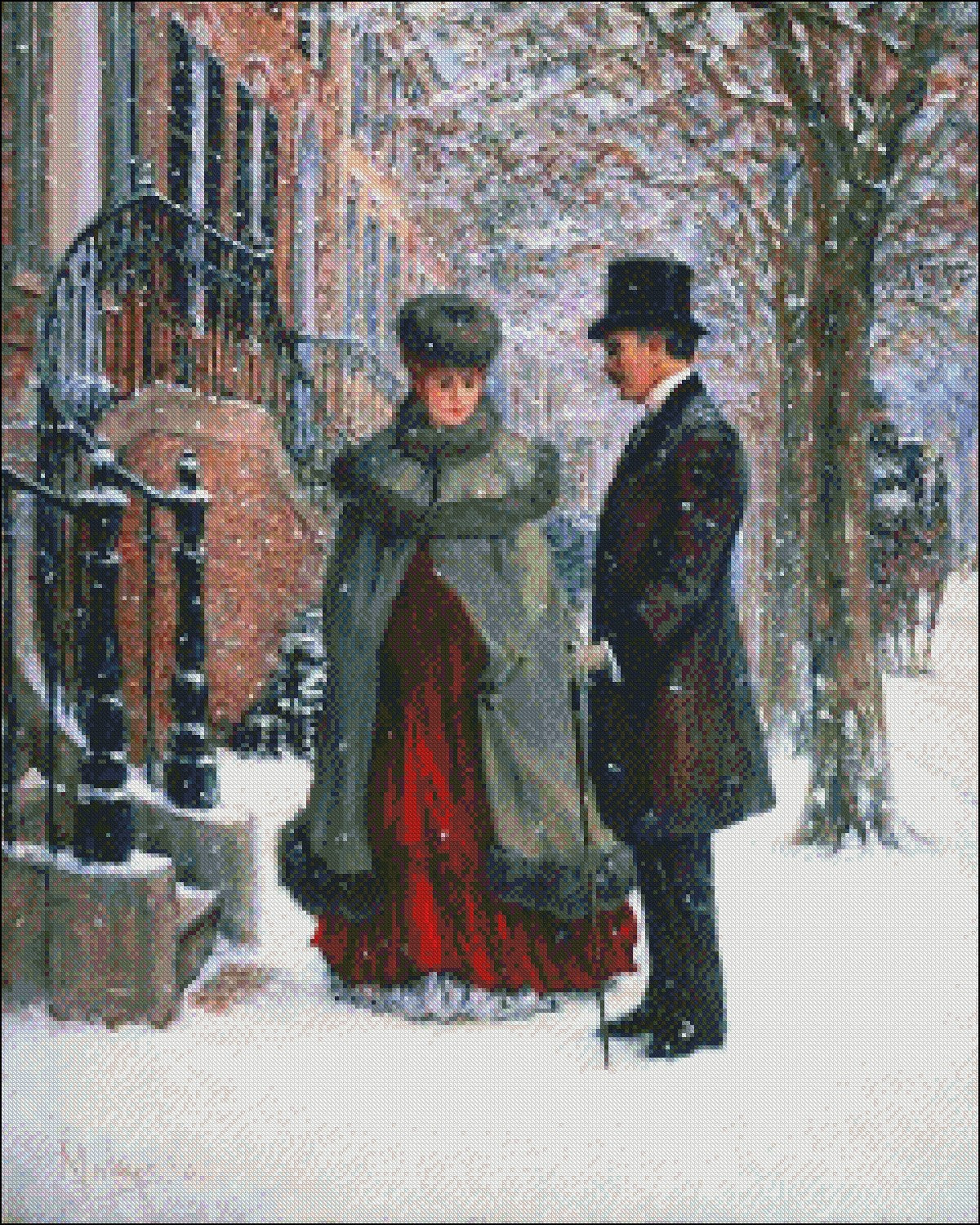 Winter Romance - Counted Cross Stitch Patterns Embroidery Crafts Needlework DIY Chart DMC Color