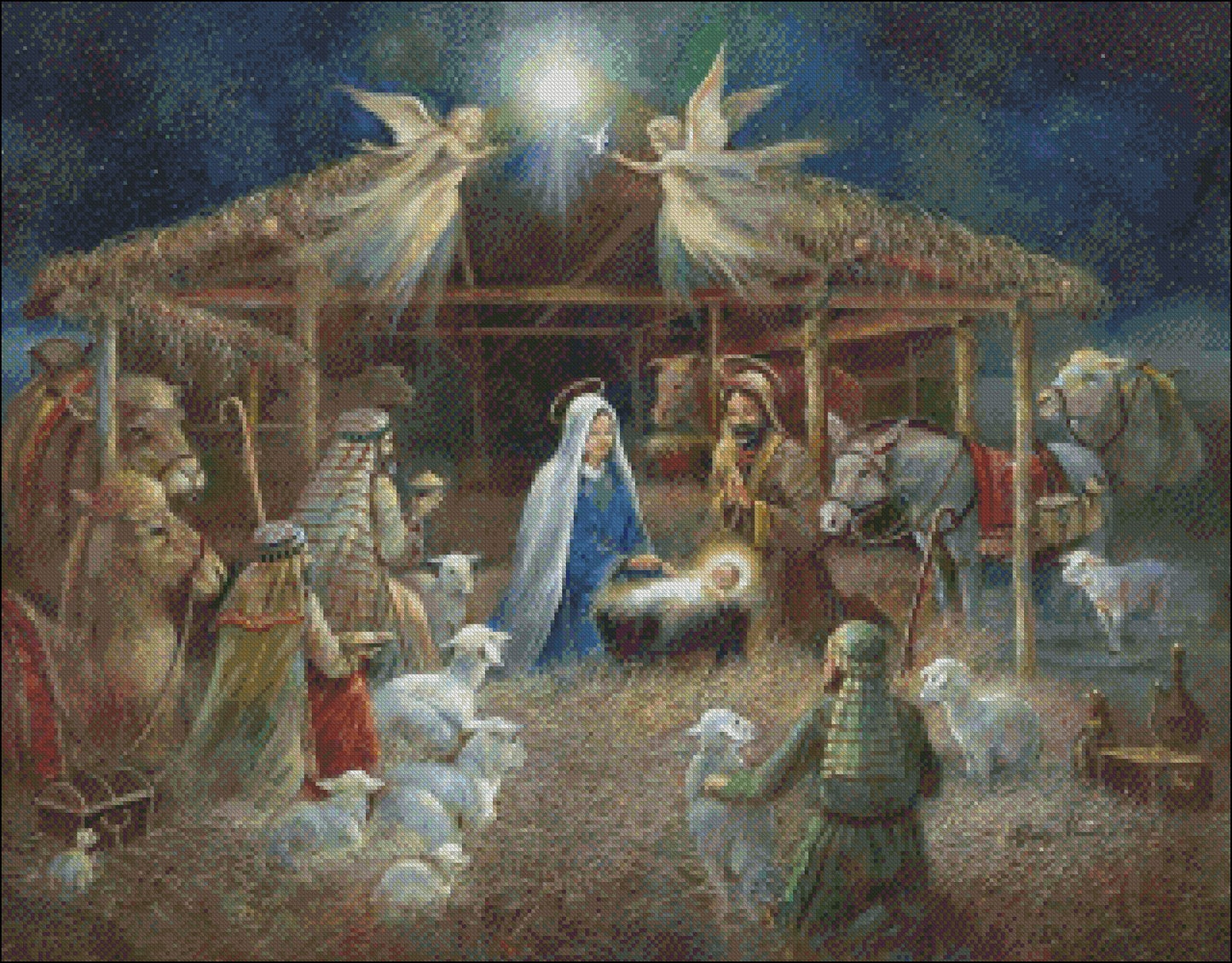 The Nativity 3 - Counted Cross Stitch Patterns Embroidery Crafts Needlework DIY Chart DMC Color