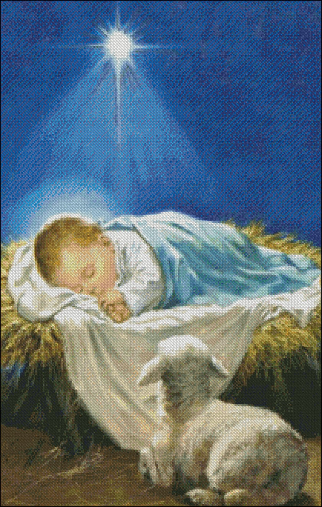 Holy Child Jesus - Counted Cross Stitch Patterns Embroidery Crafts Needlework DIY Chart DMC Color