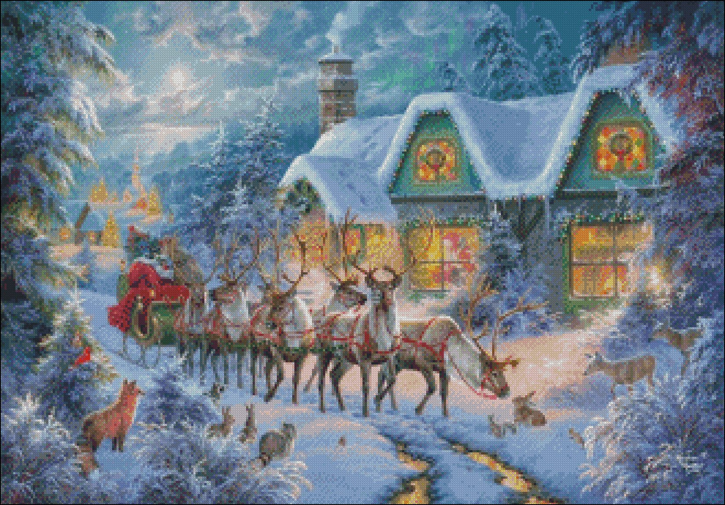 Christmas Magic - Counted Cross Stitch Patterns Embroidery Crafts Needlework DIY Chart DMC Color