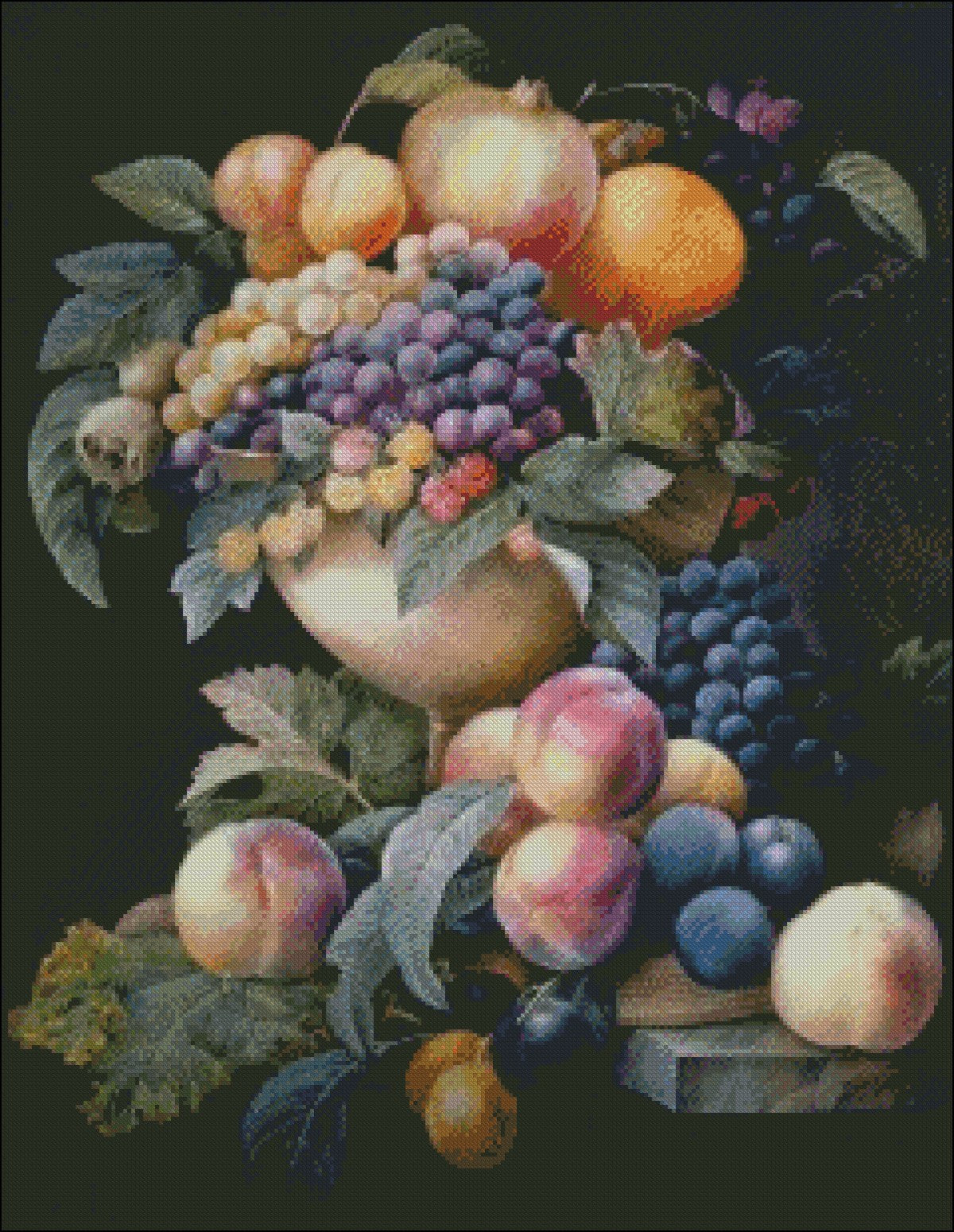 Still Life of Fruit 2 - Counted Cross Stitch Patterns Embroidery Crafts Needlework DIY Chart DMC Color