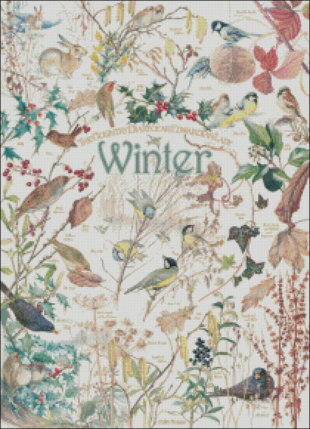 Country Diary Winter - Counted Cross Stitch Patterns Embroidery Crafts Needlework DIY Chart DMC Color