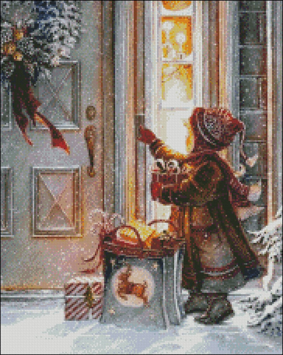 Christmas Boy 1 - Counted Cross Stitch Patterns Embroidery Crafts Needlework DIY Chart DMC Color