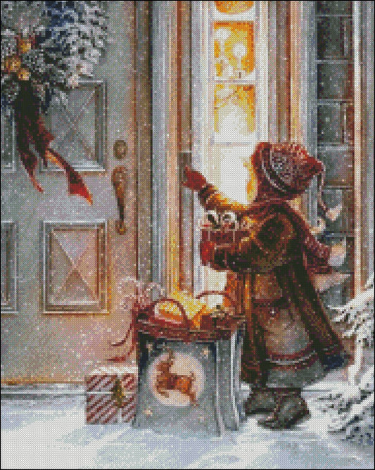 Christmas Boy 1 - Counted Cross Stitch Patterns Embroidery Crafts Needlework DIY Chart DMC Color