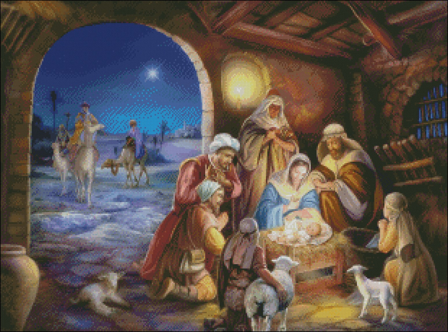 Upon a Holy Night - Counted Cross Stitch Patterns Embroidery Crafts Needlework DIY Chart DMC Color