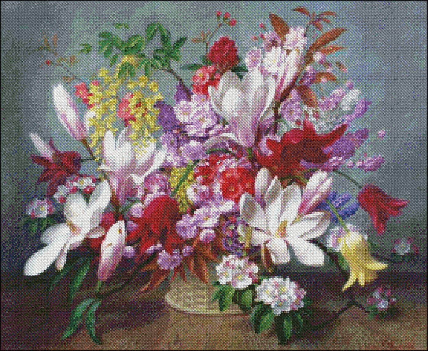 Exotic Flowers - Counted Cross Stitch Patterns Embroidery Crafts Needlework DIY Chart DMC Color