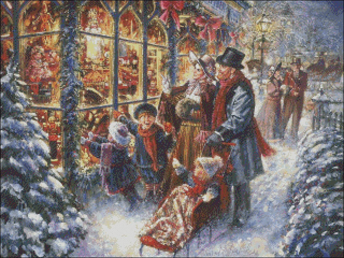 Victorian Christmas Village - Counted Cross Stitch Patterns Embroidery Crafts Needlework DIY Chart DMC Color