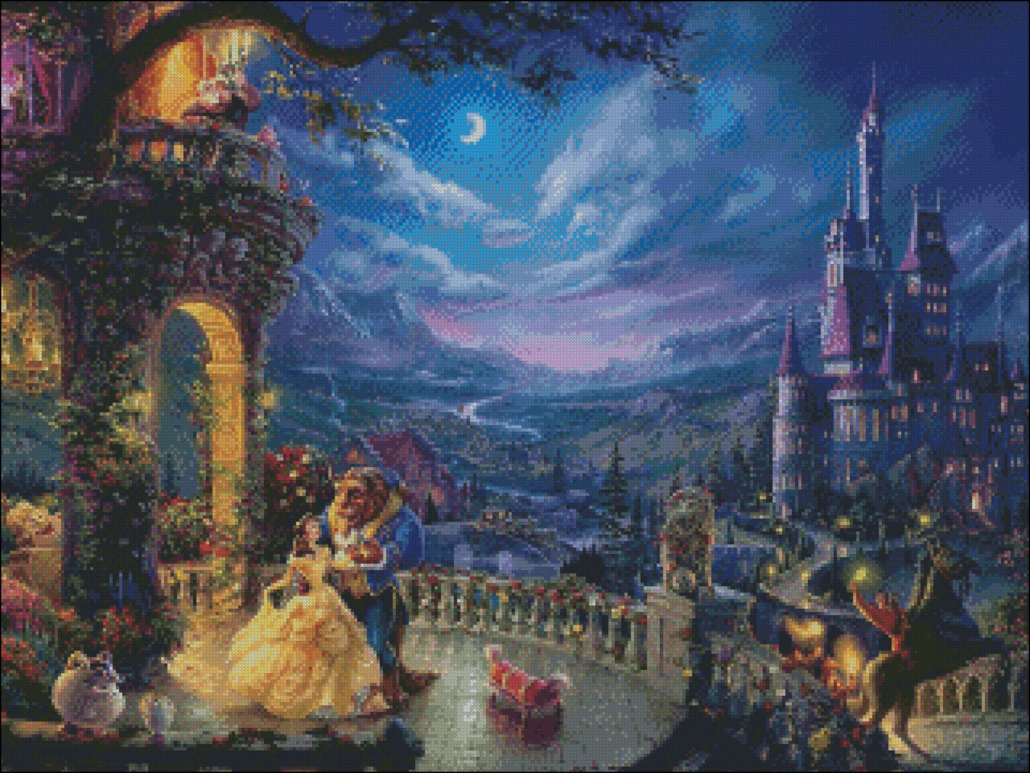 Dancing in the Moonlight - Counted Cross Stitch Patterns Embroidery Crafts Needlework DIY Chart DMC Color