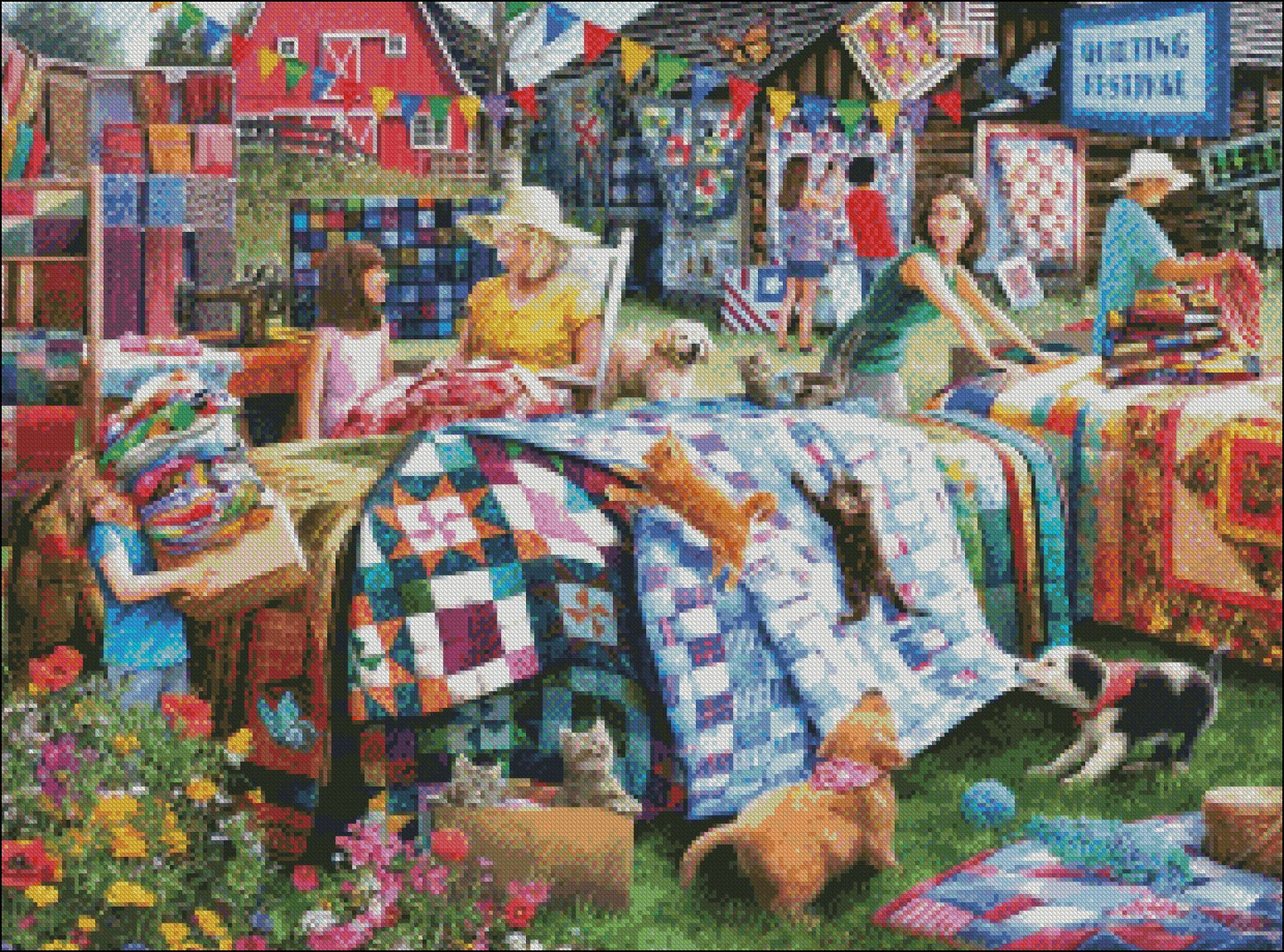 Quilting Festival - Counted Cross Stitch Patterns Embroidery Crafts Needlework DIY Chart DMC Color