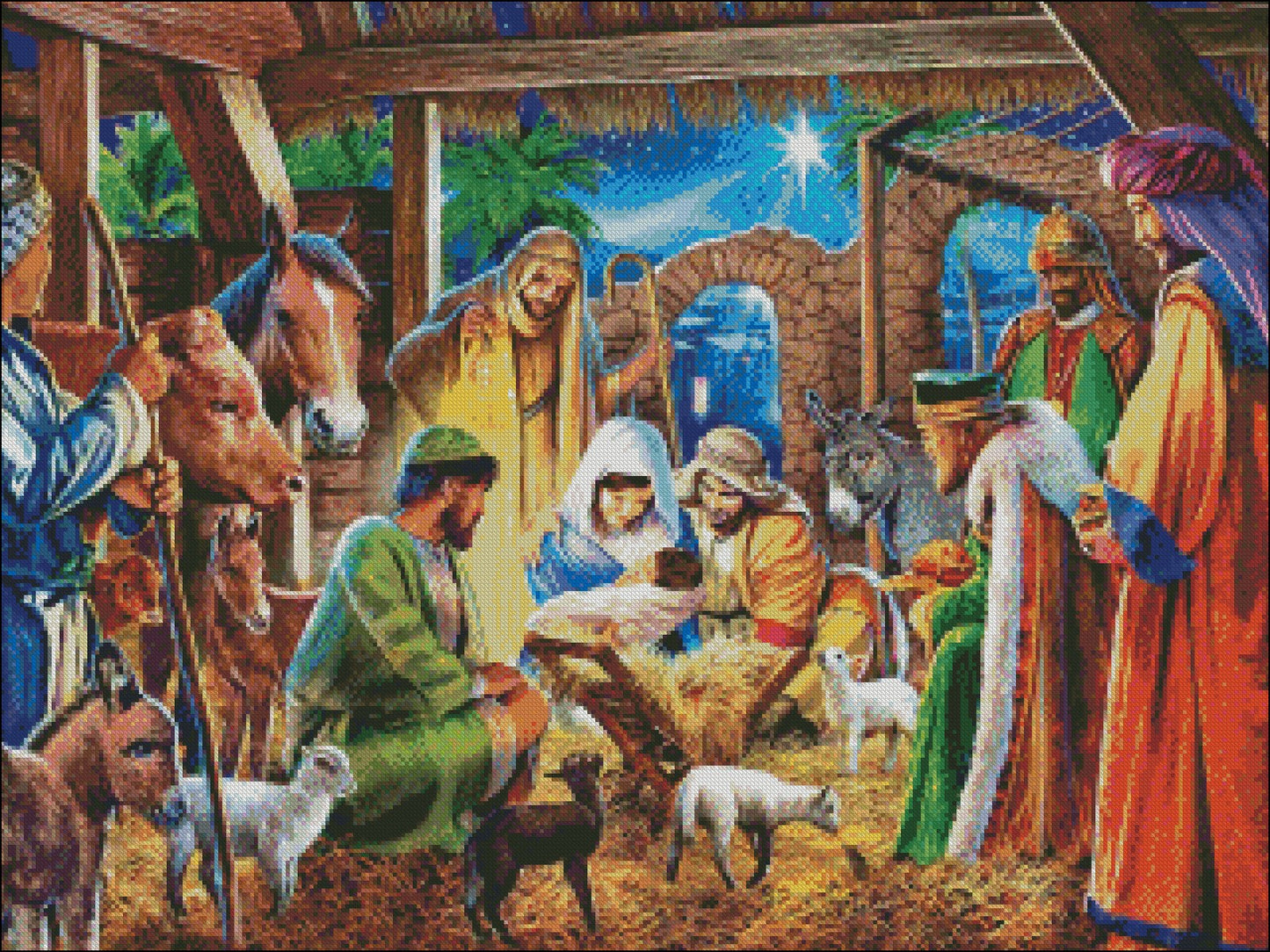 Away in a Manger - Counted Cross Stitch Patterns Embroidery Crafts Needlework DIY Chart DMC Color