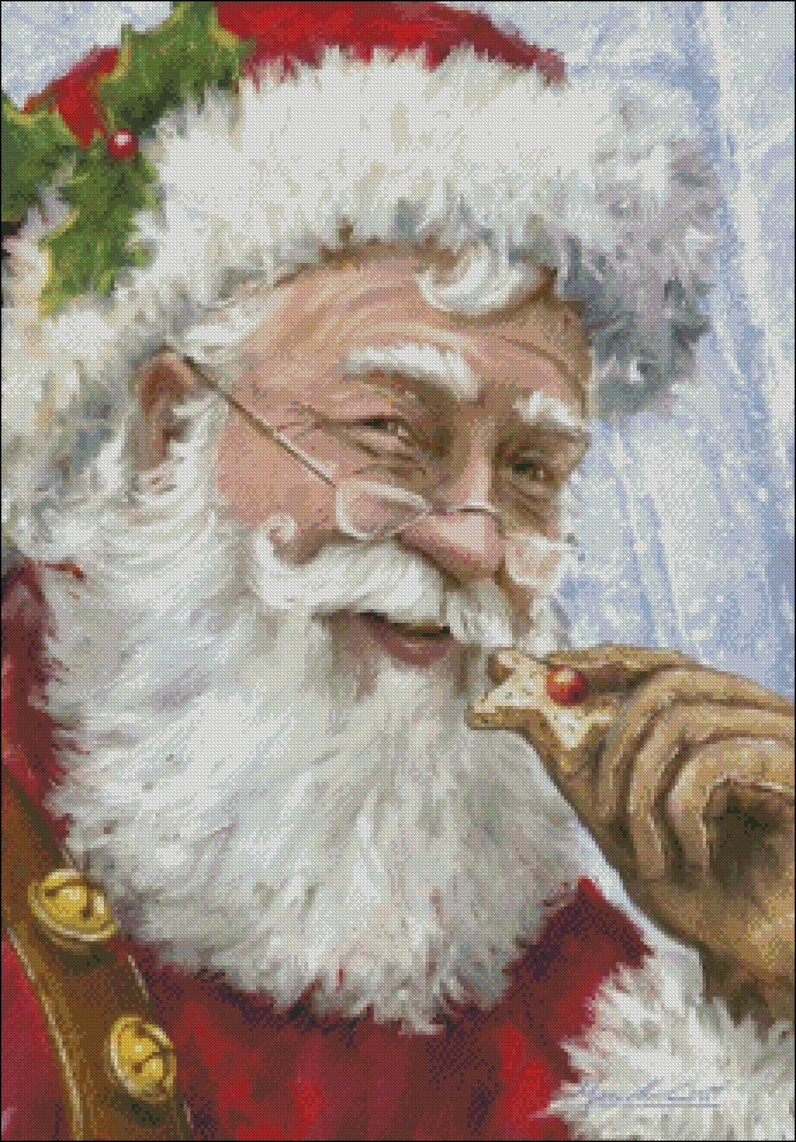 Santa Claus 23 - Counted Cross Stitch Patterns Embroidery Crafts Needlework DIY Chart DMC Color