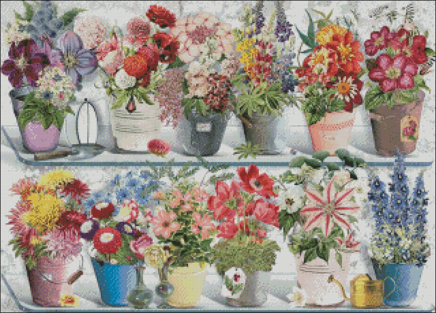 Beaucoup Bouquet - Counted Cross Stitch Patterns Embroidery Crafts Needlework DIY Chart DMC Color