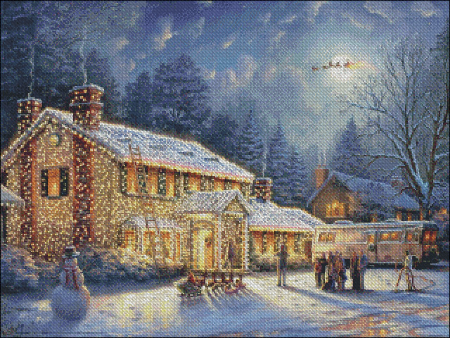 Christmas Vacation - Counted Cross Stitch Patterns Embroidery Crafts Needlework DIY Chart DMC Color