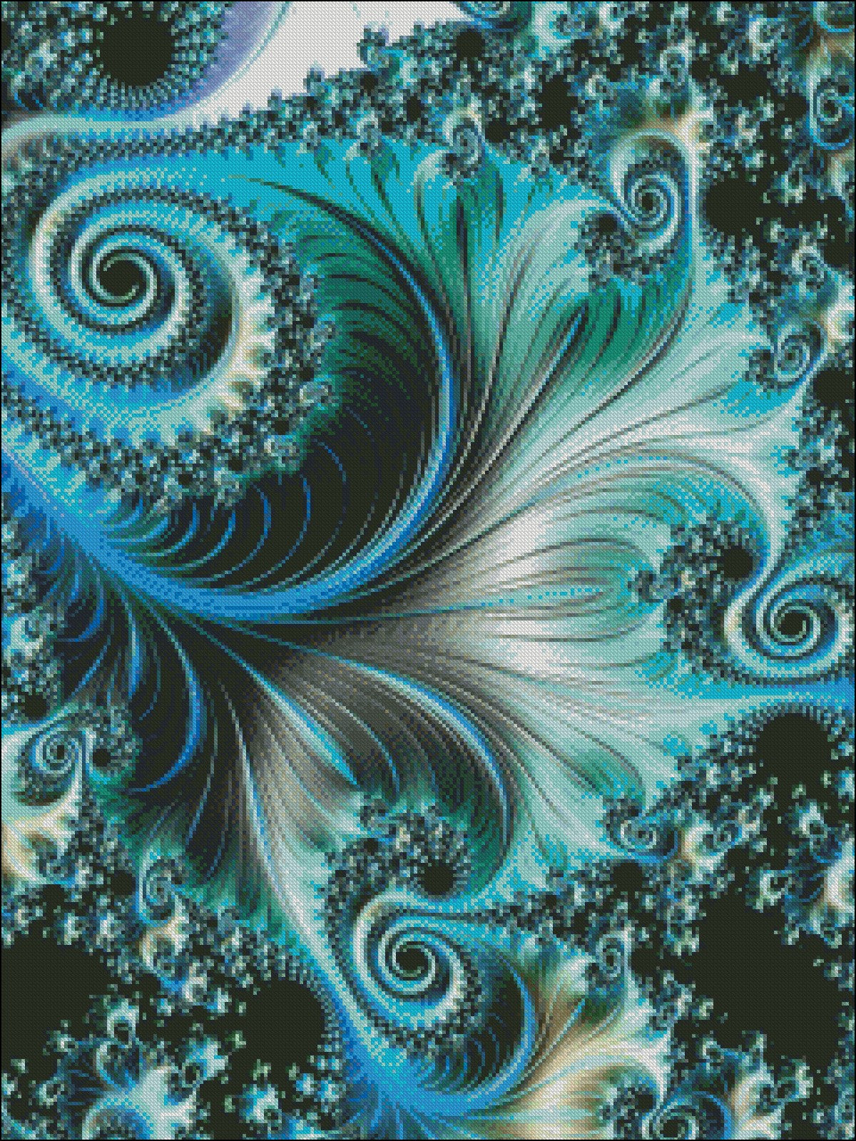 Fractal Spiral 20 - Counted Cross Stitch Patterns Embroidery Crafts Needlework DIY Chart DMC Color