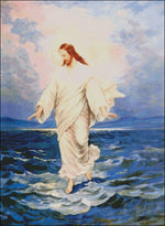 Jesus walking on Water - Counted Cross Stitch Patterns Embroidery Crafts Needlework DIY Chart DMC Color