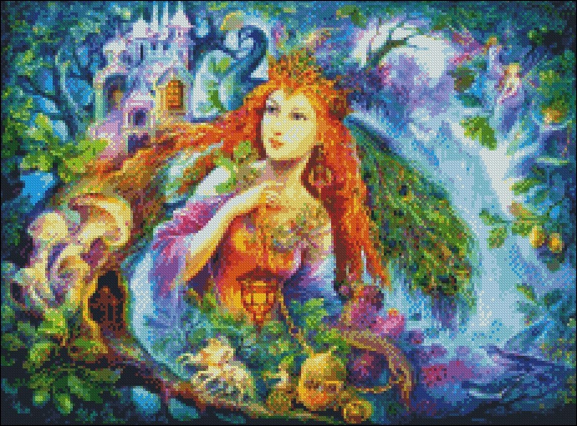 Faery - Counted Cross Stitch Patterns Embroidery Crafts Needlework DIY Chart DMC Color