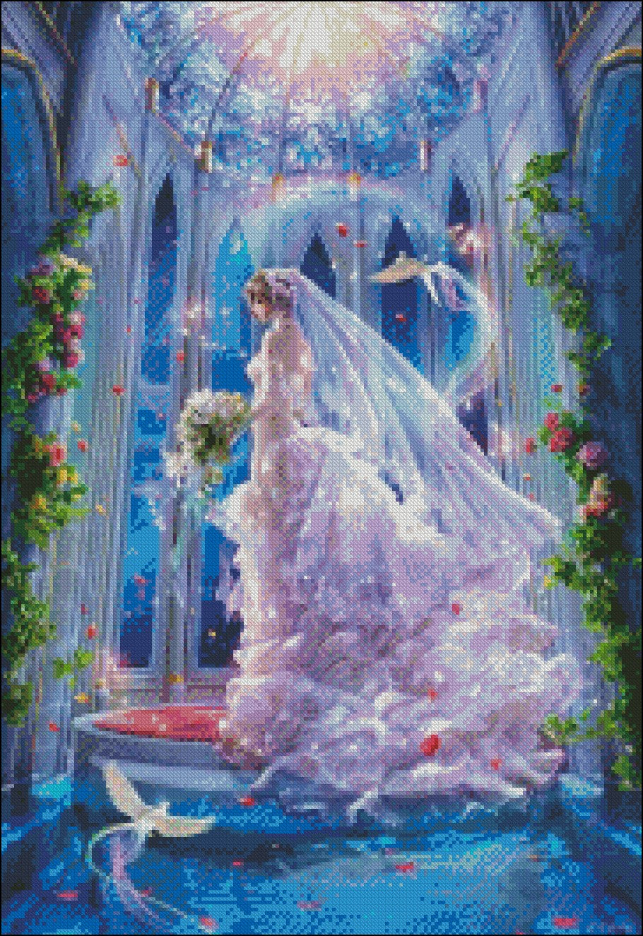 Pretty Bride - Counted Cross Stitch Patterns Embroidery Crafts Needlework DIY Chart DMC Color