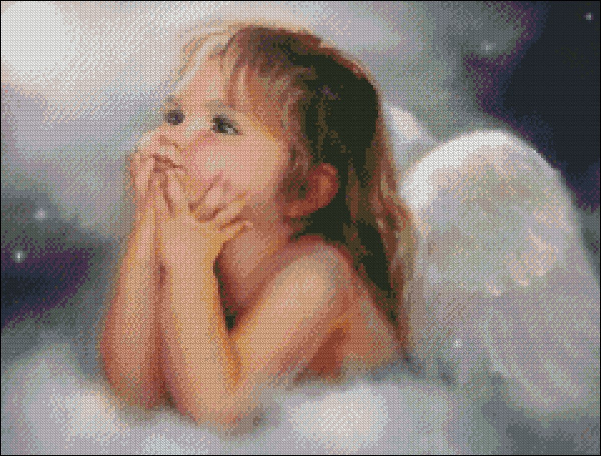 Little Angels 24 - Counted Cross Stitch Patterns Embroidery Crafts Needlework DIY Chart DMC Color