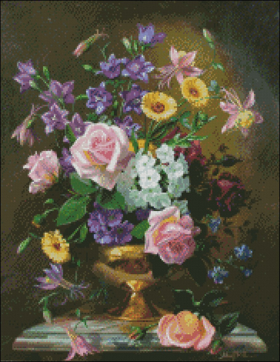 Flowers by Albert Williams 11 - Counted Cross Stitch Patterns Embroidery Crafts Needlework DIY Chart DMC Color