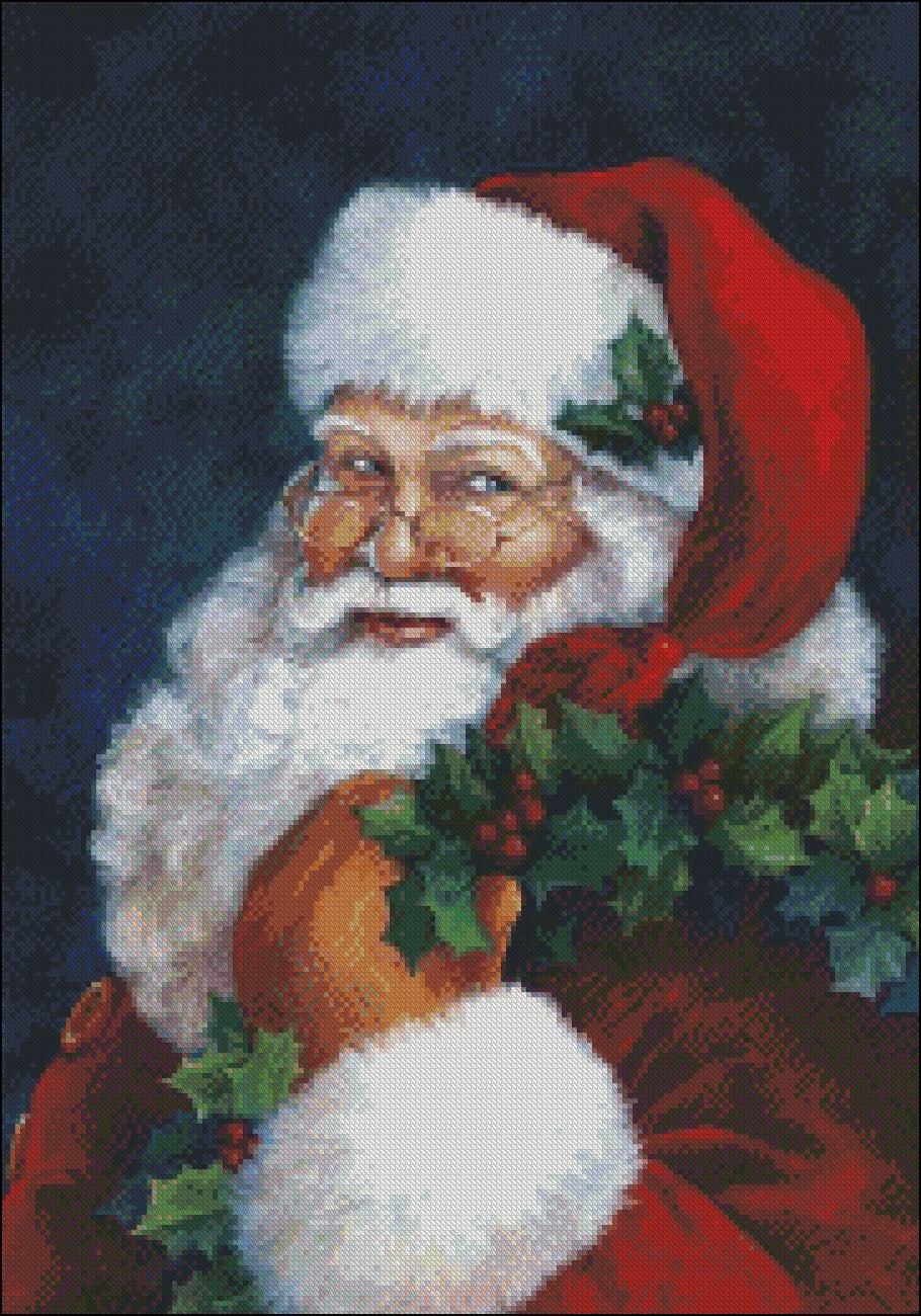 Santa Claus 3-2 - Counted Cross Stitch Patterns Embroidery Crafts Needlework DIY Chart DMC Color