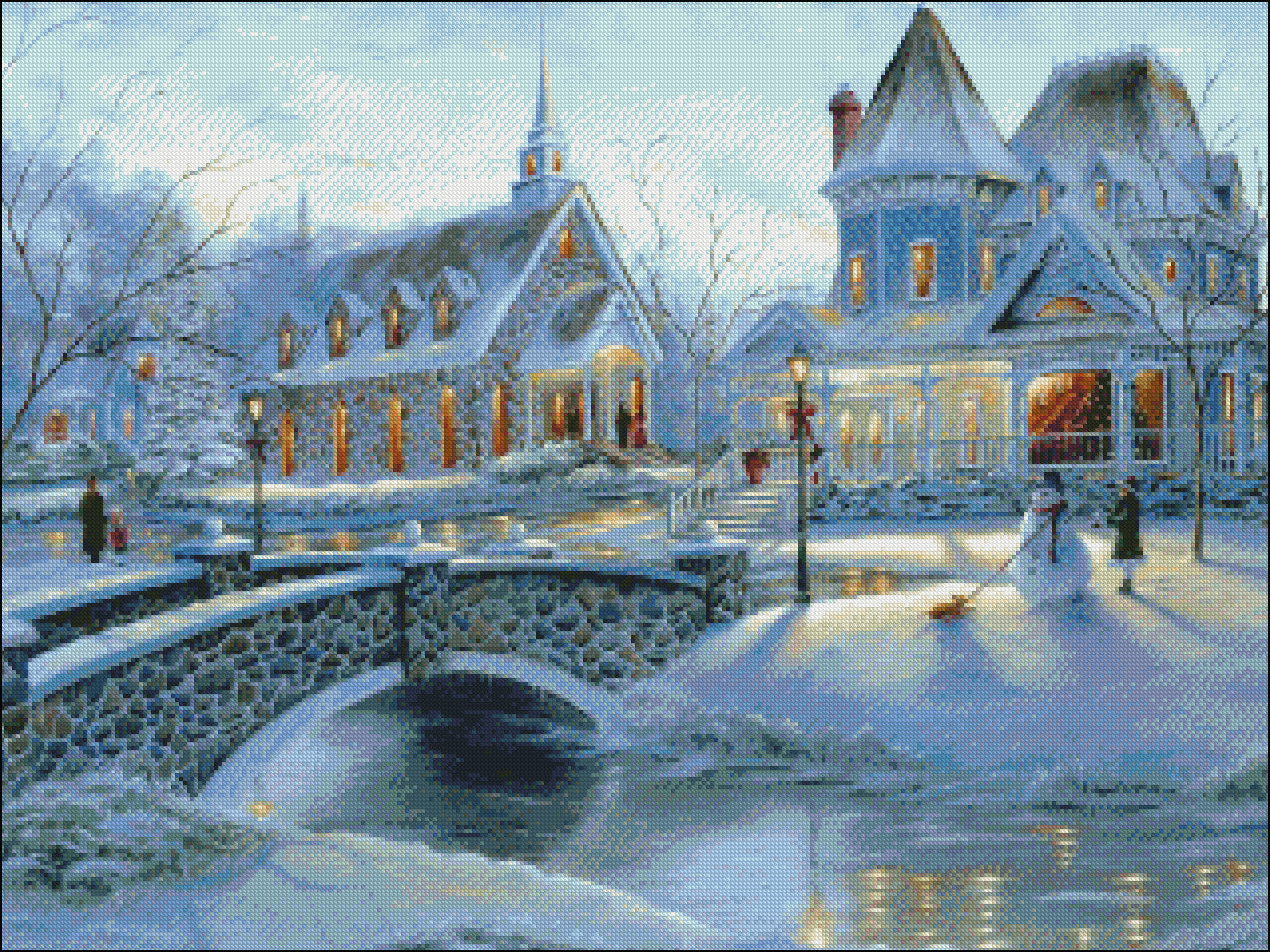 Home for Christmas - Counted Cross Stitch Patterns Embroidery Crafts Needlework DIY Chart DMC Color