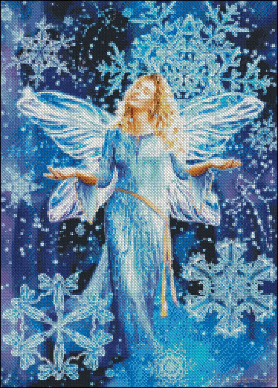 Snow Flake Fairy - Counted Cross Stitch Patterns Embroidery Crafts Needlework DIY Chart DMC Color