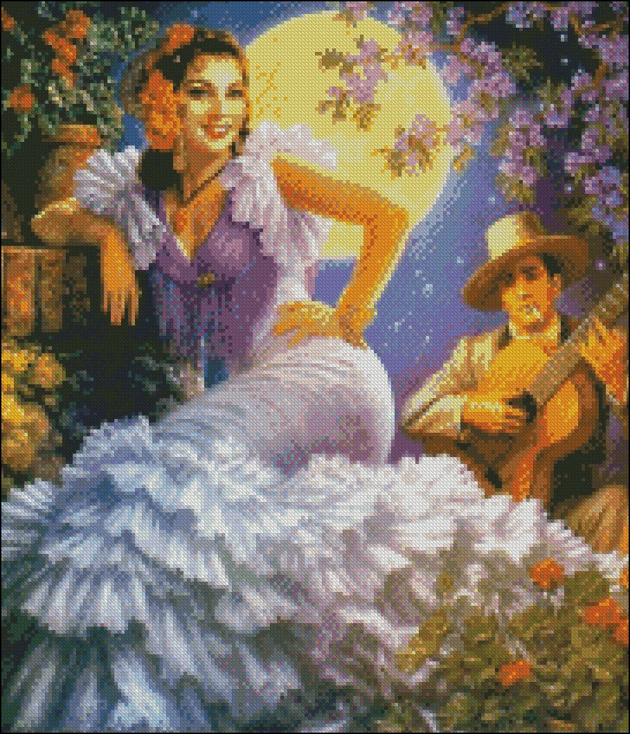 Spanish Lady 1 - Counted Cross Stitch Patterns Embroidery Crafts Needlework DIY Chart DMC Color