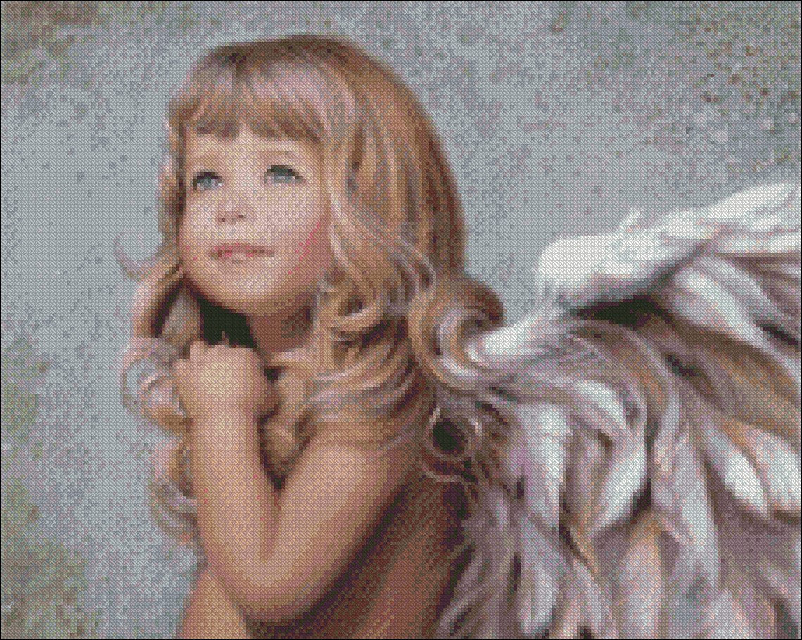 Little Angels 22 - Counted Cross Stitch Patterns Embroidery Crafts Needlework DIY Chart DMC Color