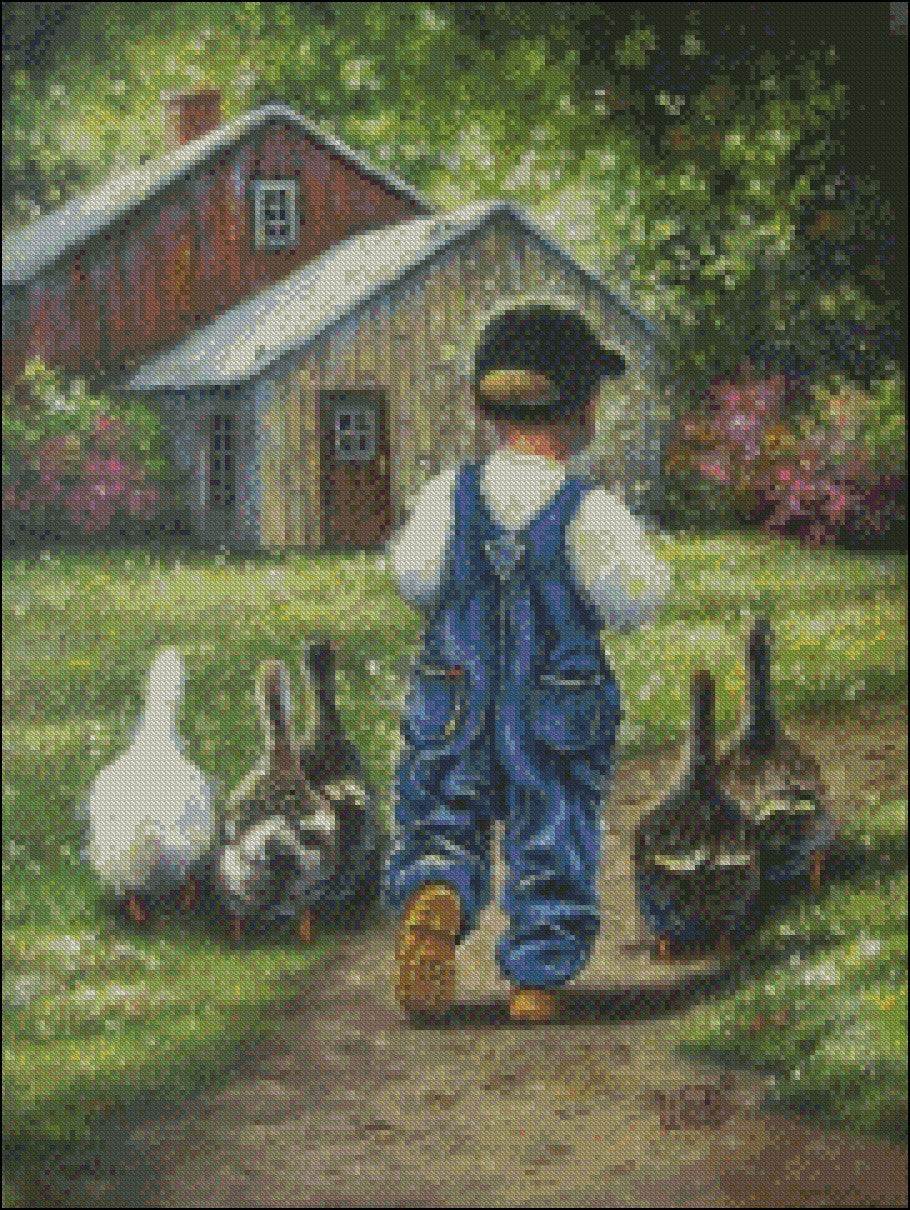 Children's Poultry 4 - Counted Cross Stitch Patterns Embroidery Crafts Needlework DIY Chart DMC Color