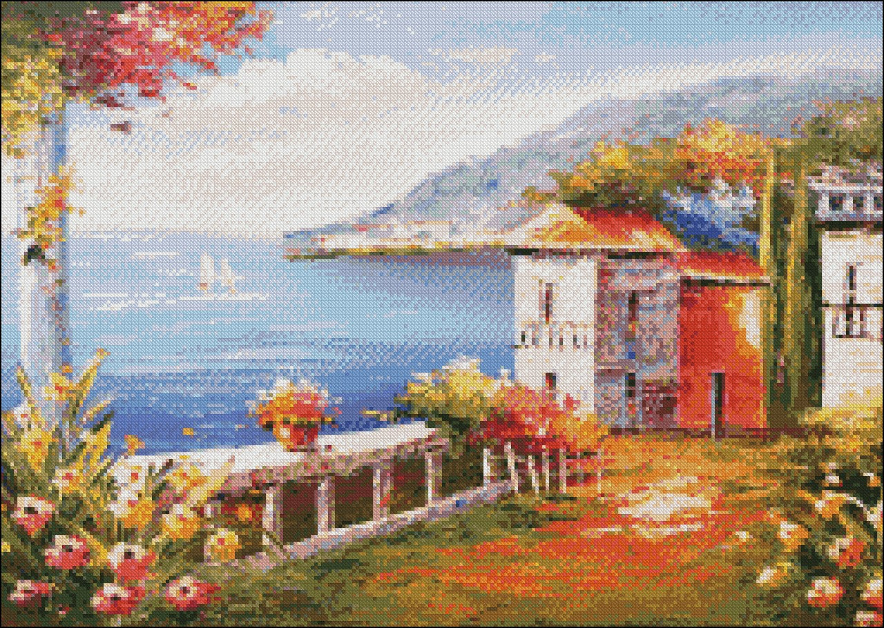 Garden & Sea - Counted Cross Stitch Patterns Embroidery Crafts Needlework DIY Chart DMC Color