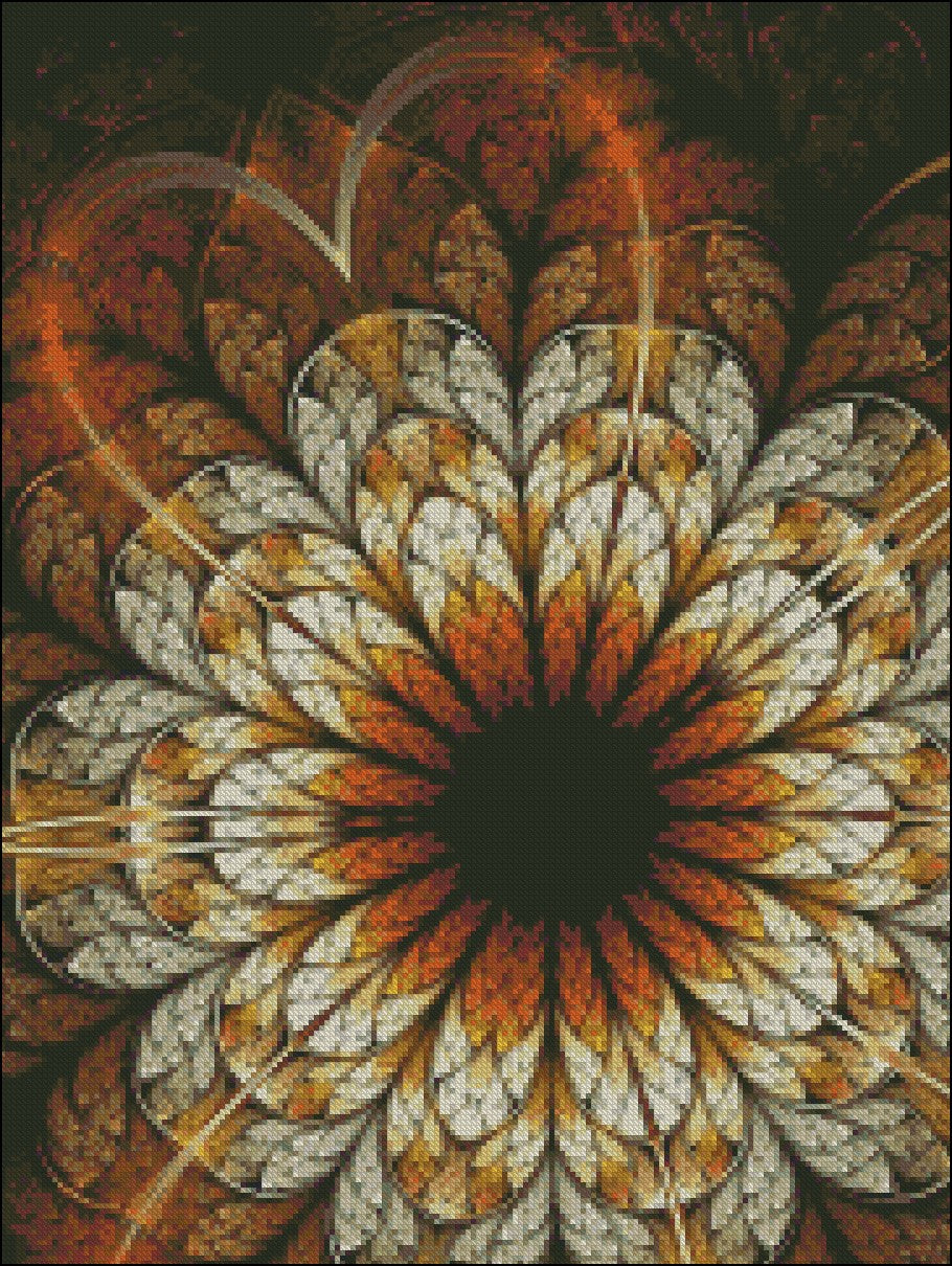 Fractal Spiral 8 - Counted Cross Stitch Patterns Embroidery Crafts Needlework DIY Chart DMC Color