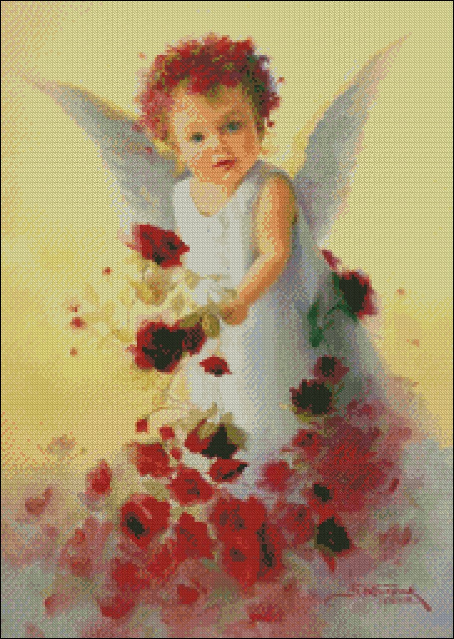 Little Angels 14 - Counted Cross Stitch Patterns Embroidery Crafts Needlework DIY Chart DMC Color