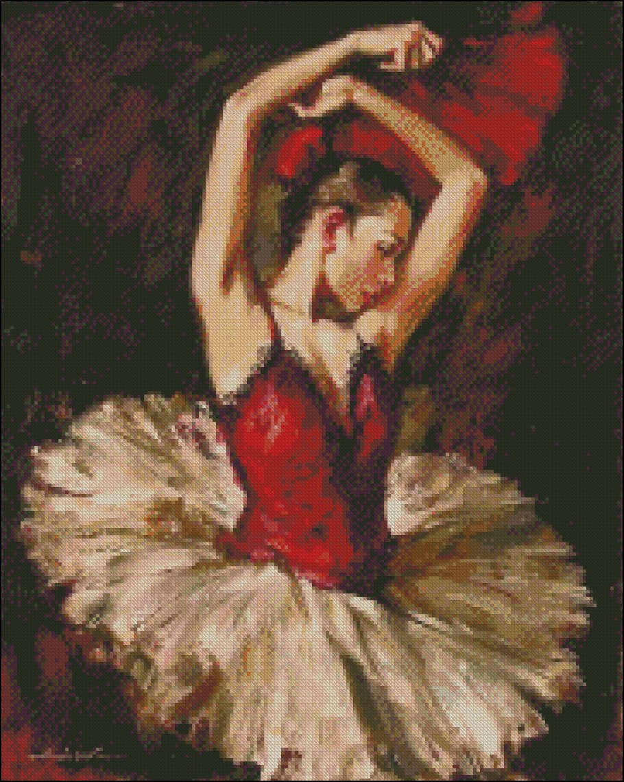 Ballerina and Dancer 12 - Counted Cross Stitch Patterns Embroidery Crafts Needlework DIY Chart DMC Color