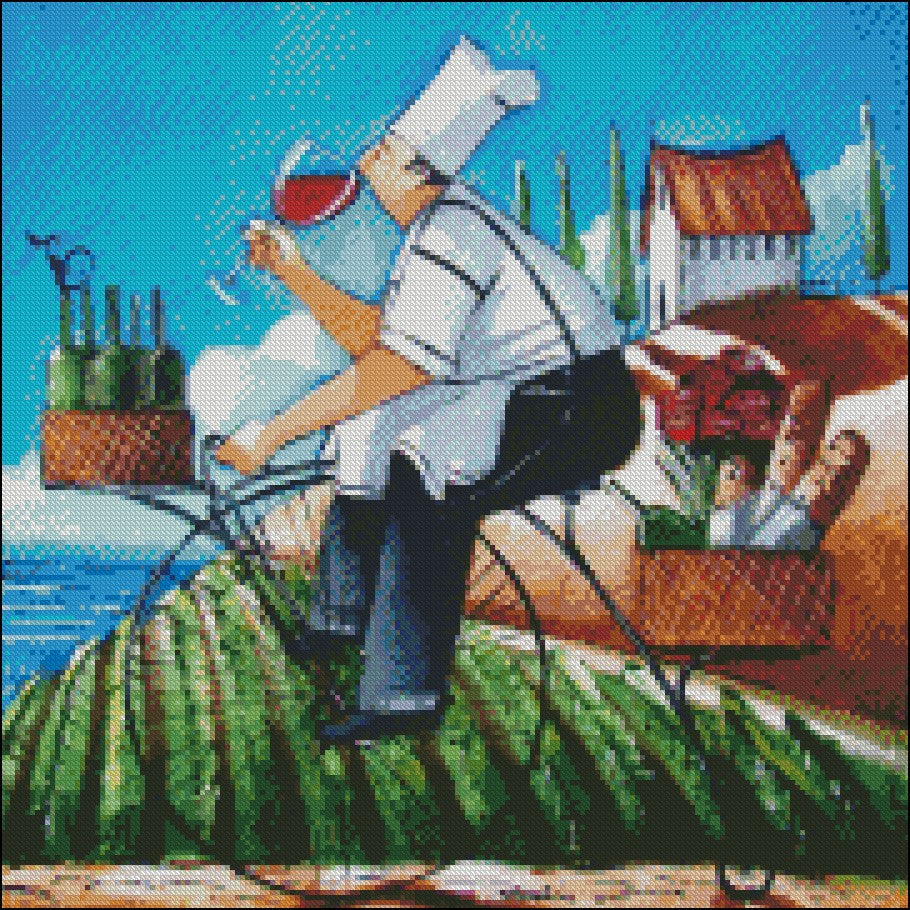 Chefs Delivery - Counted Cross Stitch Patterns Embroidery Crafts Needlework DIY Chart DMC Color