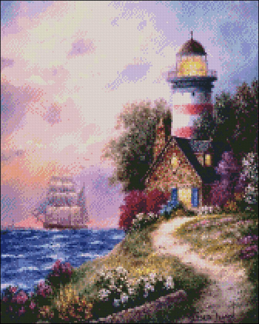 Beacon Ridge - Counted Cross Stitch Patterns Embroidery Crafts Needlework DIY Chart DMC Color