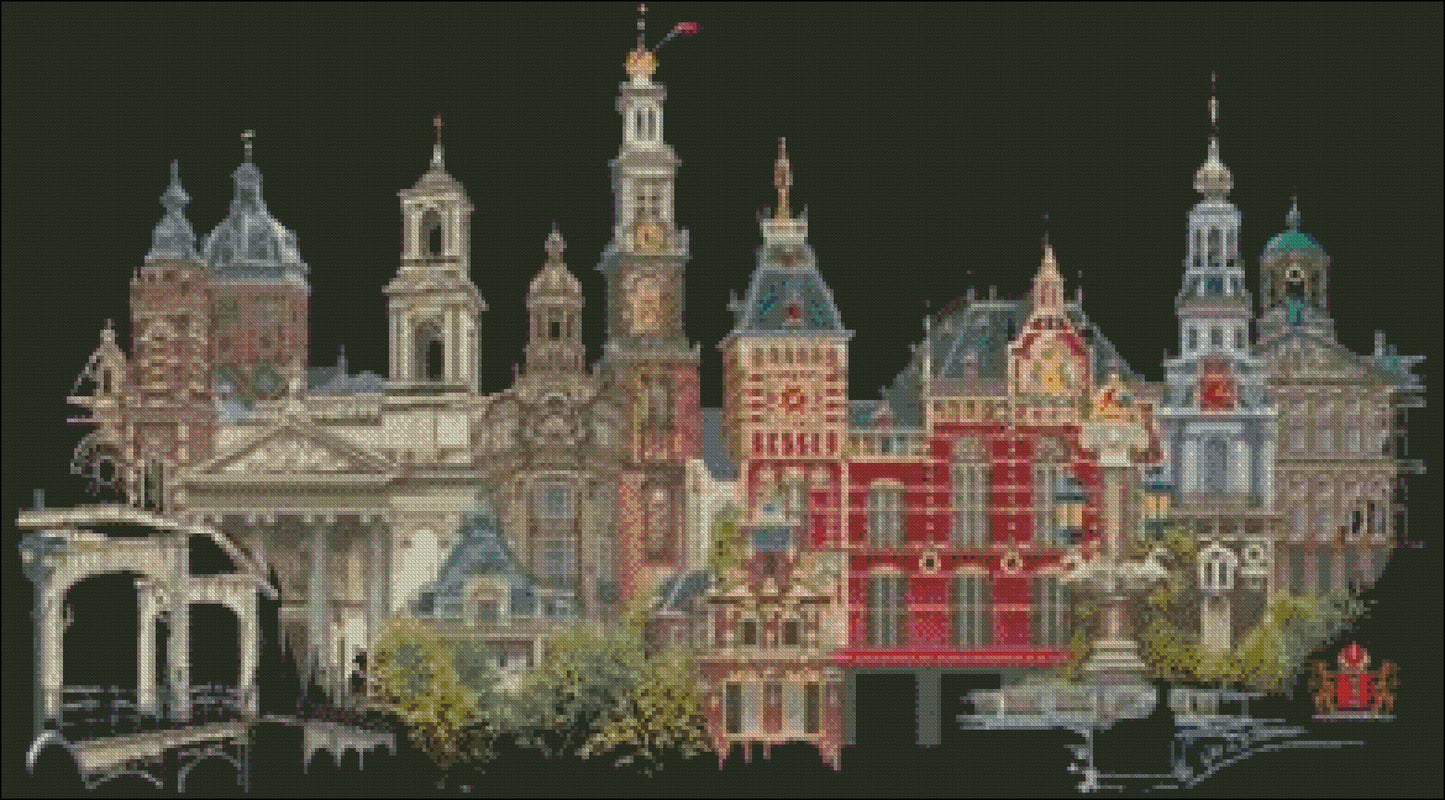 Amsterdam - Counted Cross Stitch Patterns Embroidery Crafts Needlework DIY Chart DMC Color