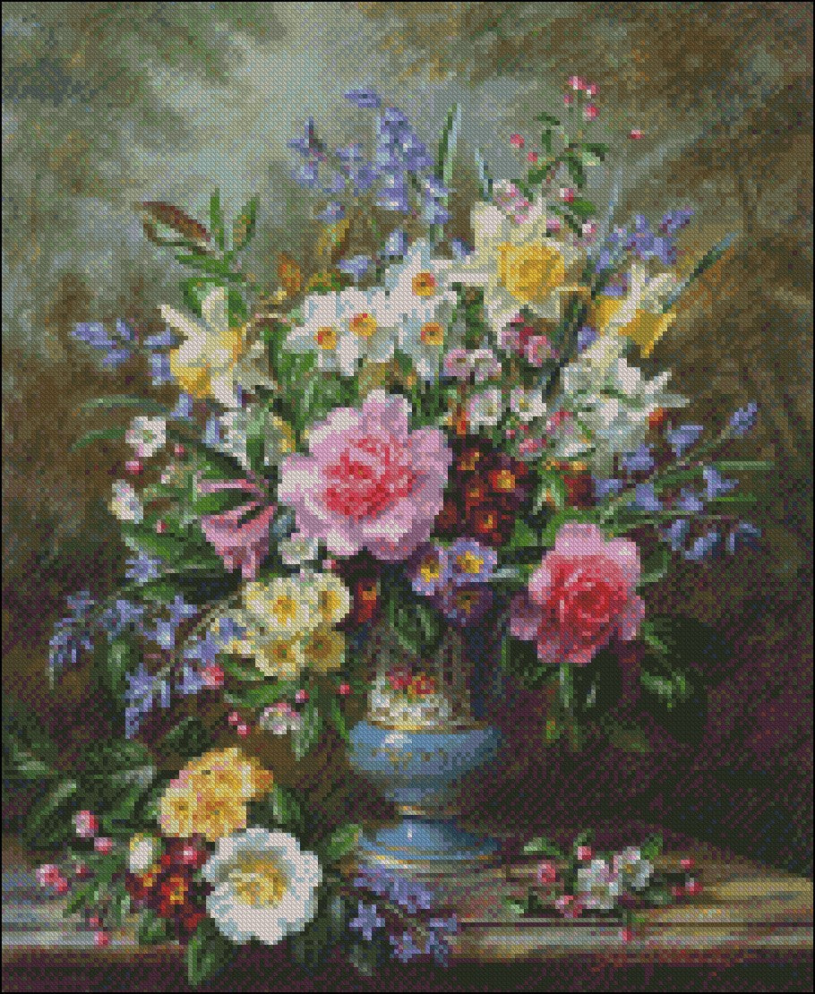 Flowers by Albert Williams 3 - Counted Cross Stitch Patterns Embroidery Crafts Needlework DIY Chart DMC Color