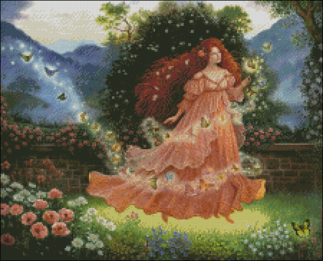 Summer Fairy - Counted Cross Stitch Patterns Embroidery Crafts Needlework DIY Chart DMC Color