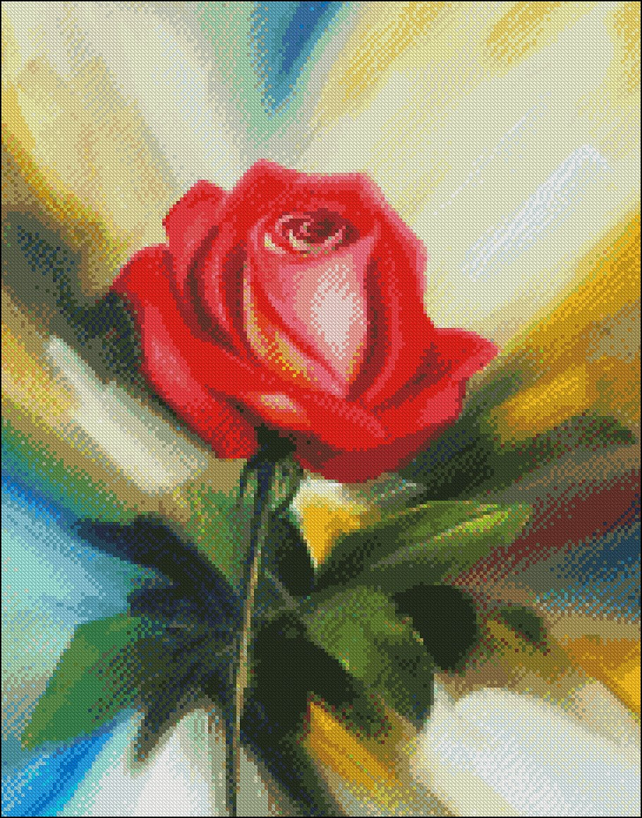 Shining Roses - Counted Cross Stitch Patterns Embroidery Crafts Needlework DIY Chart DMC Color