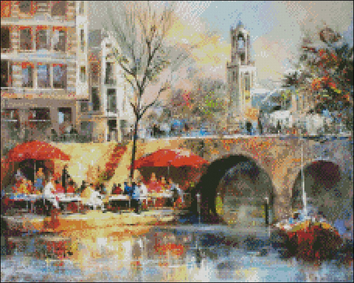 City Utrecht - Counted Cross Stitch Patterns Embroidery Crafts Needlework DIY Chart DMC Color