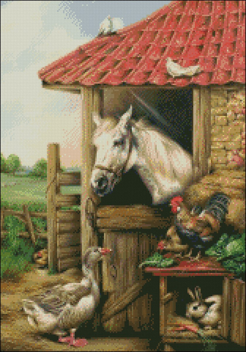 Farmyard Friends  - Counted Cross Stitch Patterns Embroidery Crafts Needlework DIY Chart DMC Color