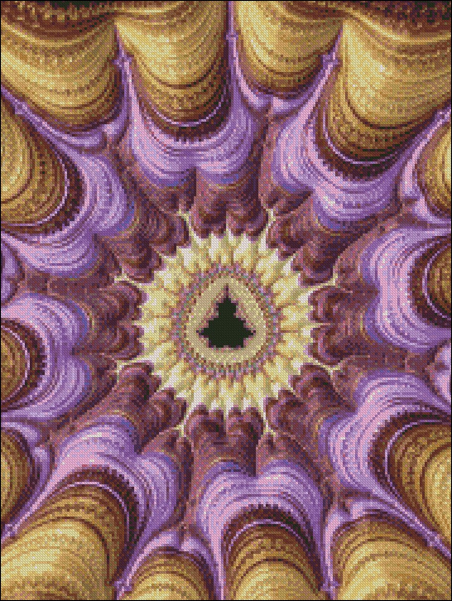 Fractal Spiral 13 - Counted Cross Stitch Patterns Embroidery Crafts Needlework DIY Chart DMC Color