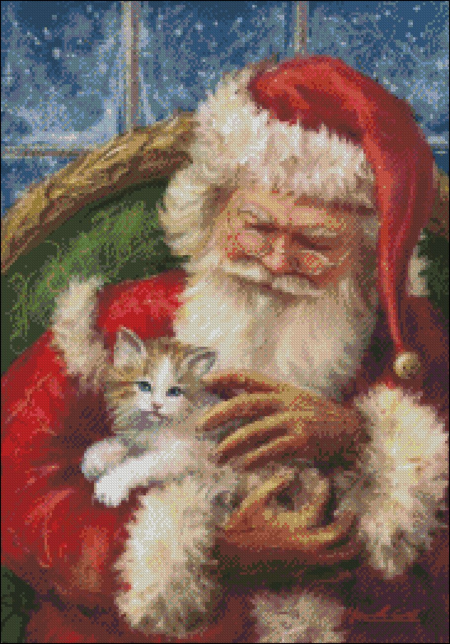 Santa Claus 3-7 - Counted Cross Stitch Patterns Embroidery Crafts Needlework DIY Chart DMC Color