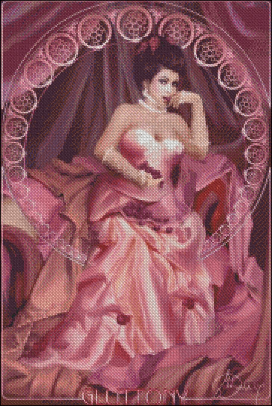 Lust Girl Collection 3 - Counted Cross Stitch Patterns Embroidery Crafts Needlework DIY Chart DMC Color