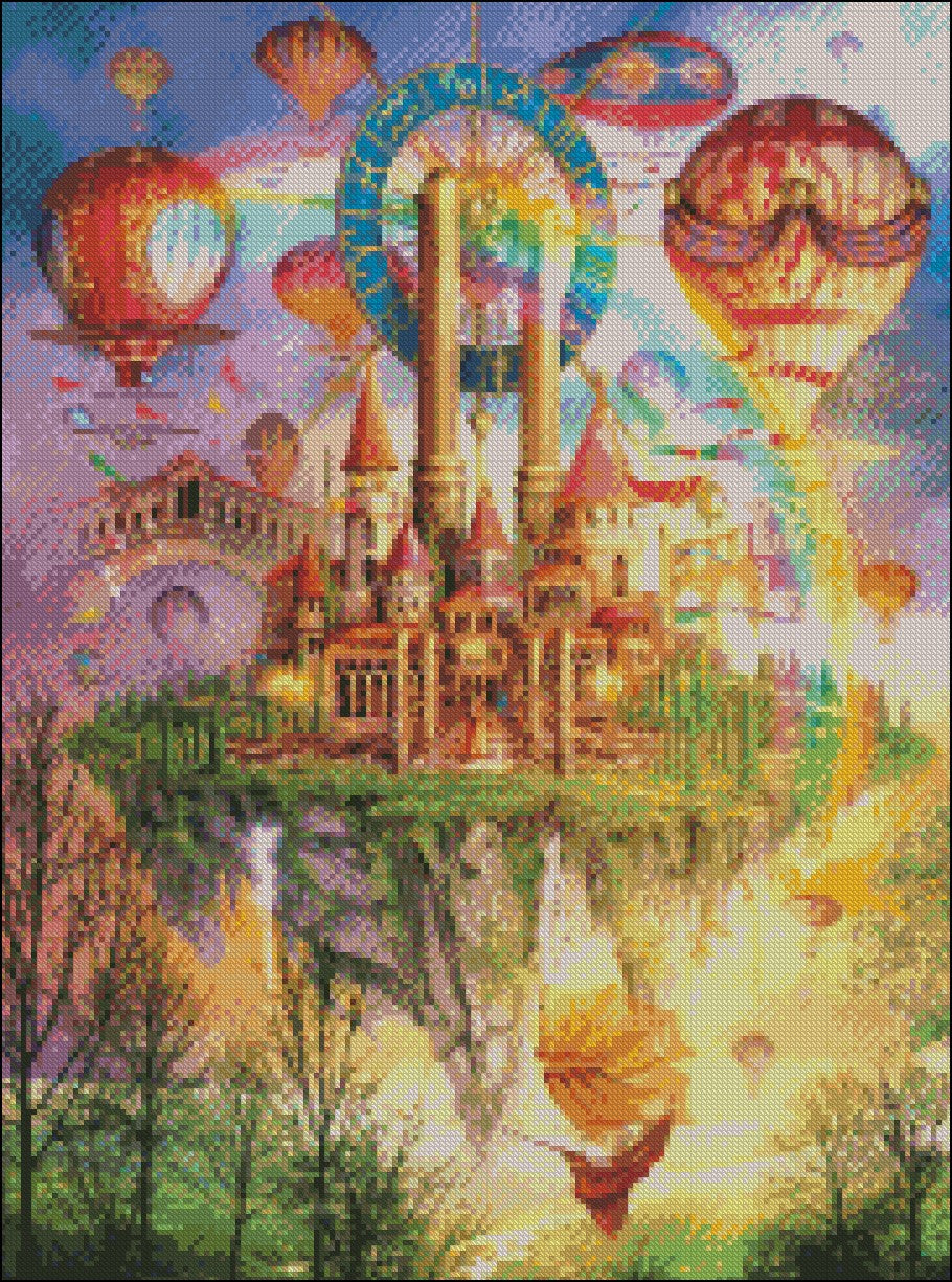 Above the Clouds - Counted Cross Stitch Patterns Embroidery Crafts Needlework DIY Chart DMC Color